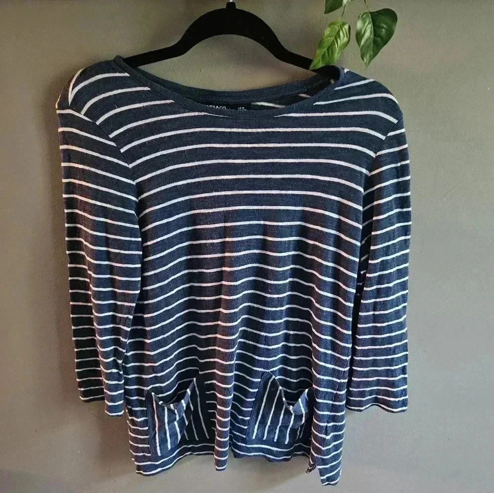 Jones New York Jones & Co Tunic Shirt Linen/Cotton Blend Womens (M)